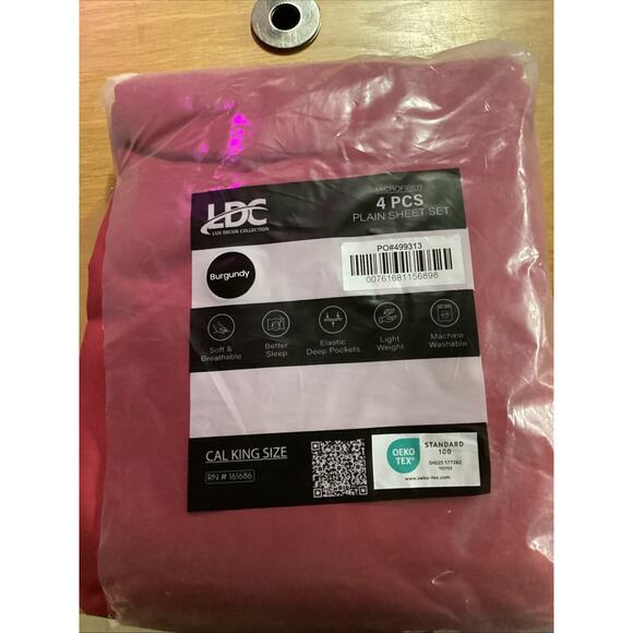 Lux Decor Collection Burgundy Microfiber 4pcs Plain Sheet Set California King - Picture 1 of 3